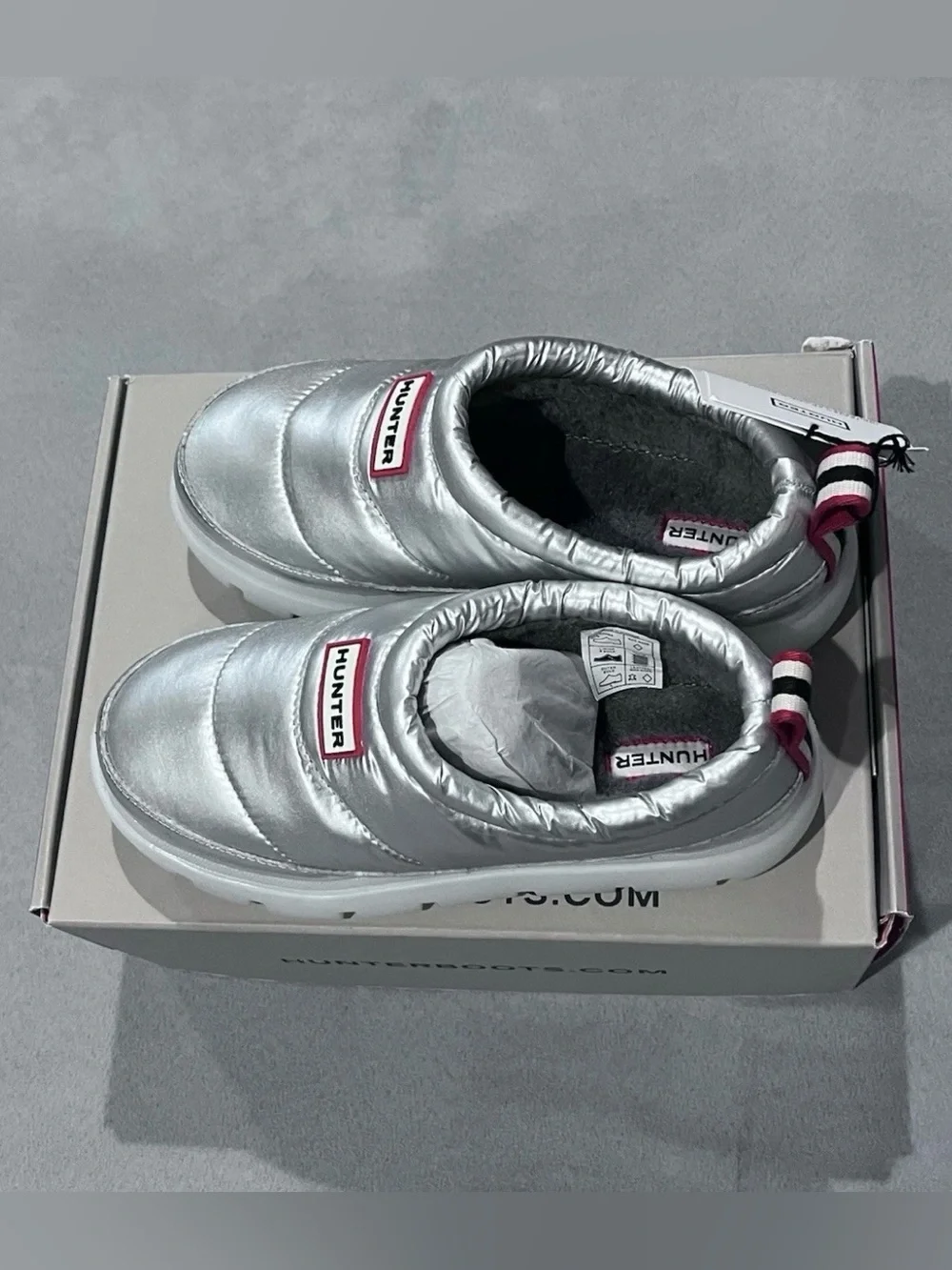 Hunter Kids Codys Silver Metallic Slip On Shoes Big Kid US 4 EU 36 NWT